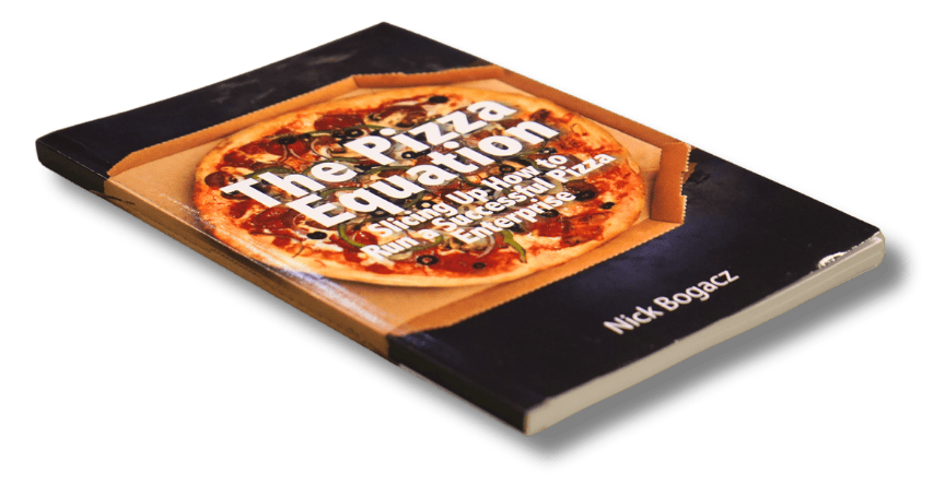 The Pizza Equation Book" by Nick Bogacz, featuring an alluring pizza image on its cover, expertly delves into the inspiring link between passion and business success.