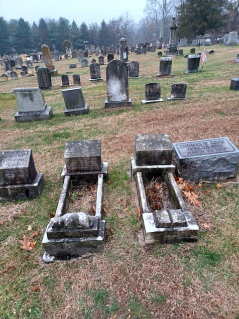 repaired headstones after