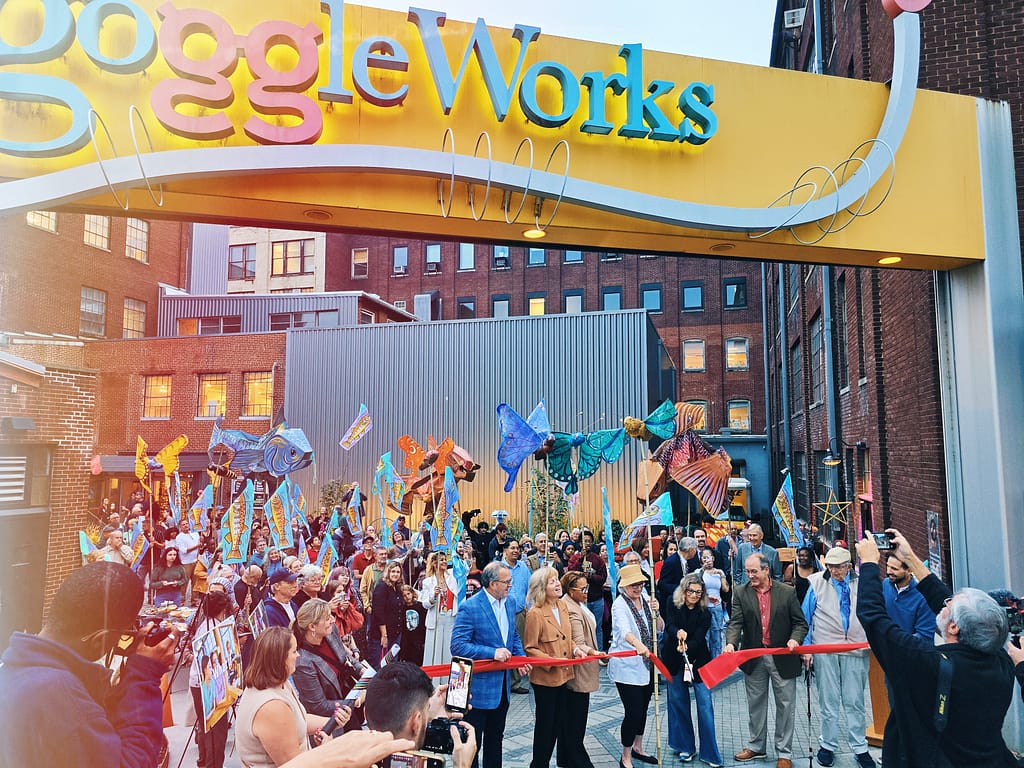 Grand opening and ribbon cutting ceremony of the Art Park at GoggleWorks