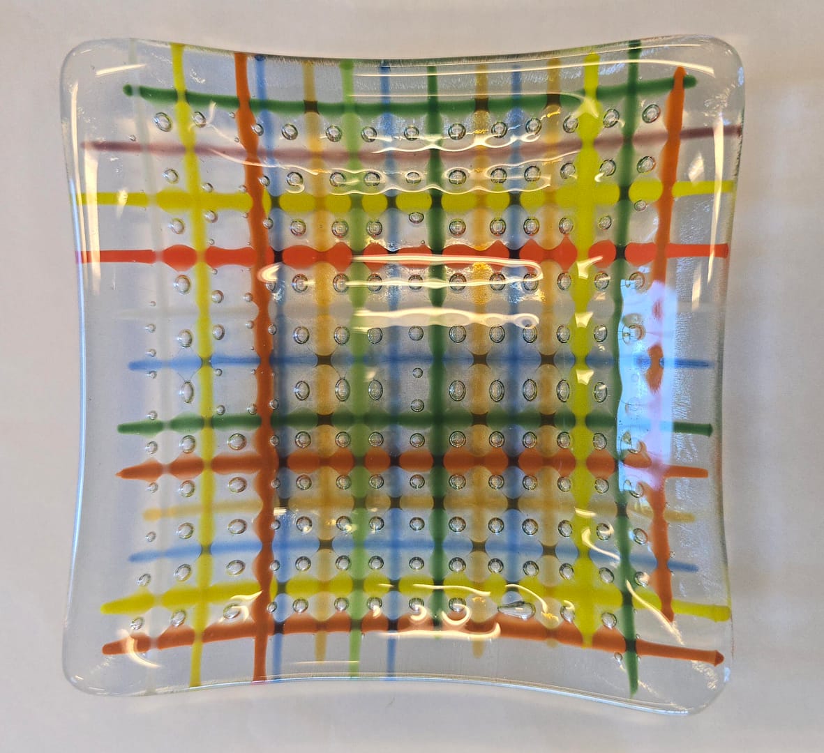 Fused Glass Bubble Tray