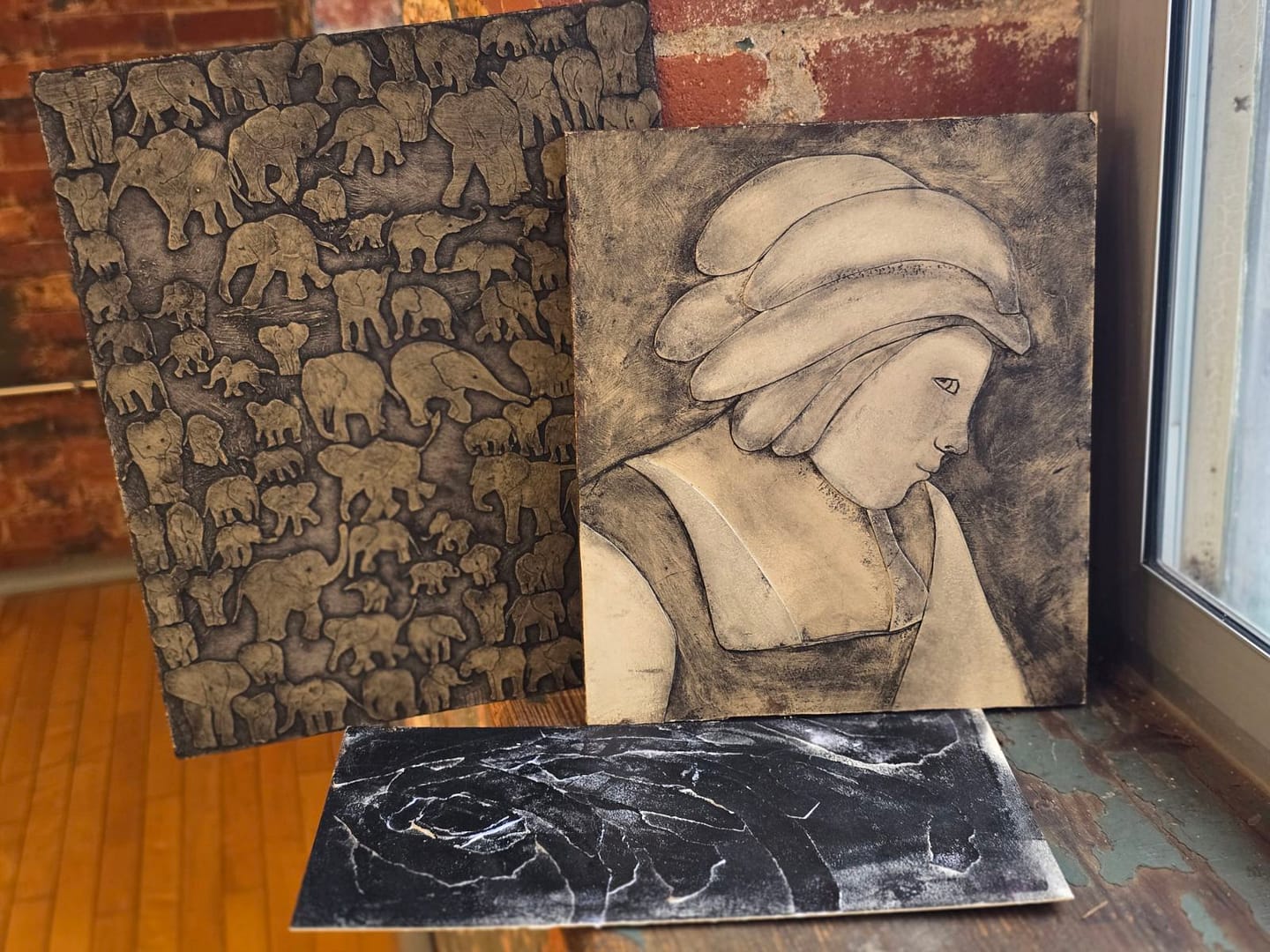 collagraph plate printmaking print