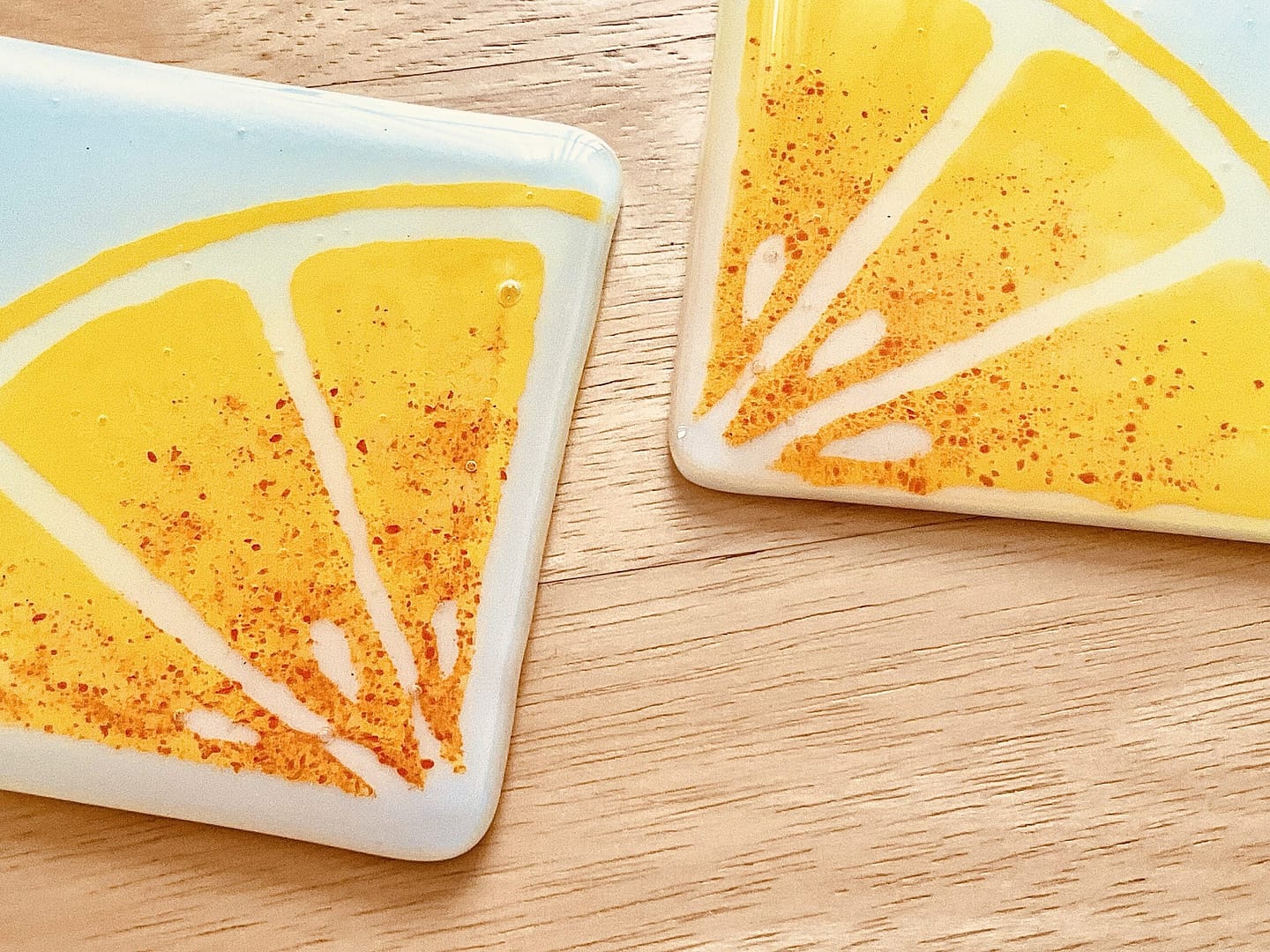 Fused Glass Coaster Pair fusing
