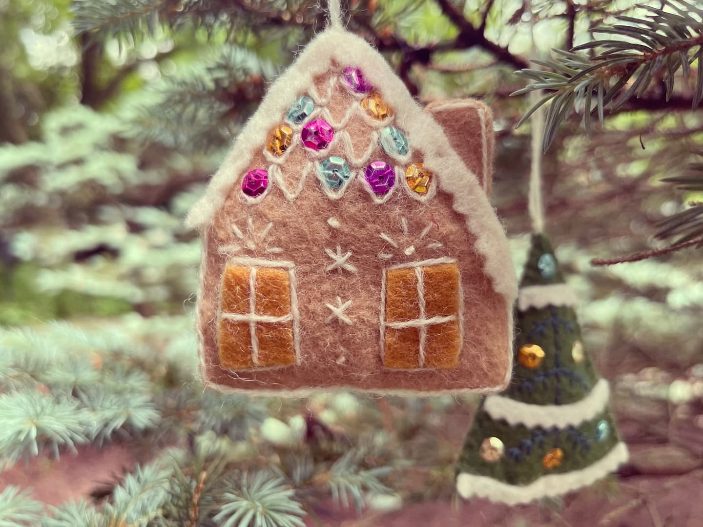 Embroidered Felted Ornaments