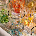handmade glasses with colored glass pieces