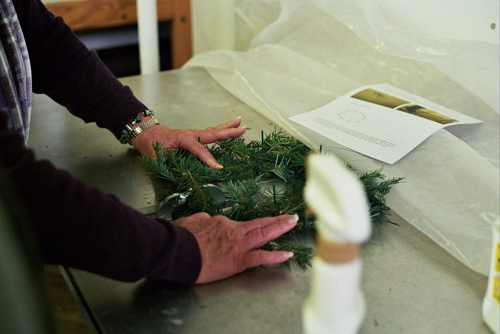 wreath making handcrafted holiday market