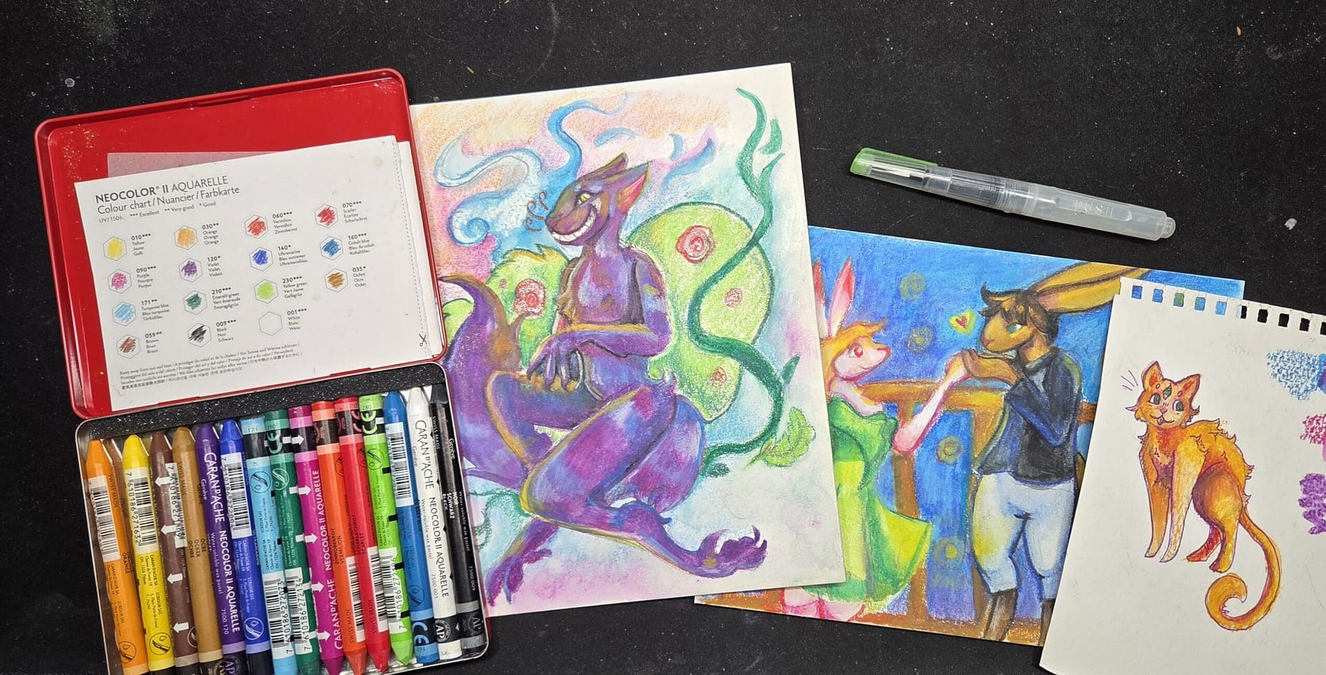 water crayons drawing painting draw paint