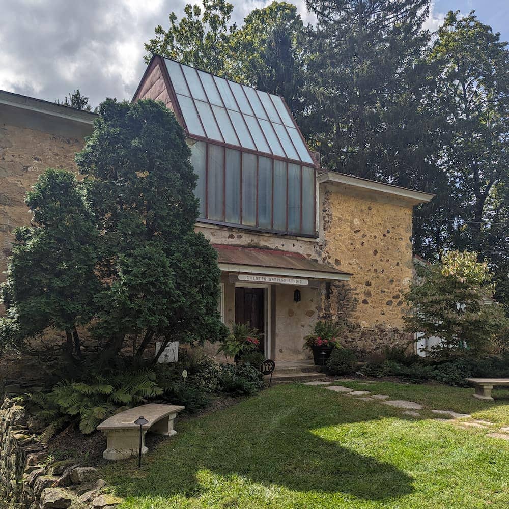 Chester Springs Studio Studio building has a long history of community art classes, The drawing and painting classes are held on the top floor and Ceramics classes are accessed through the lower level.