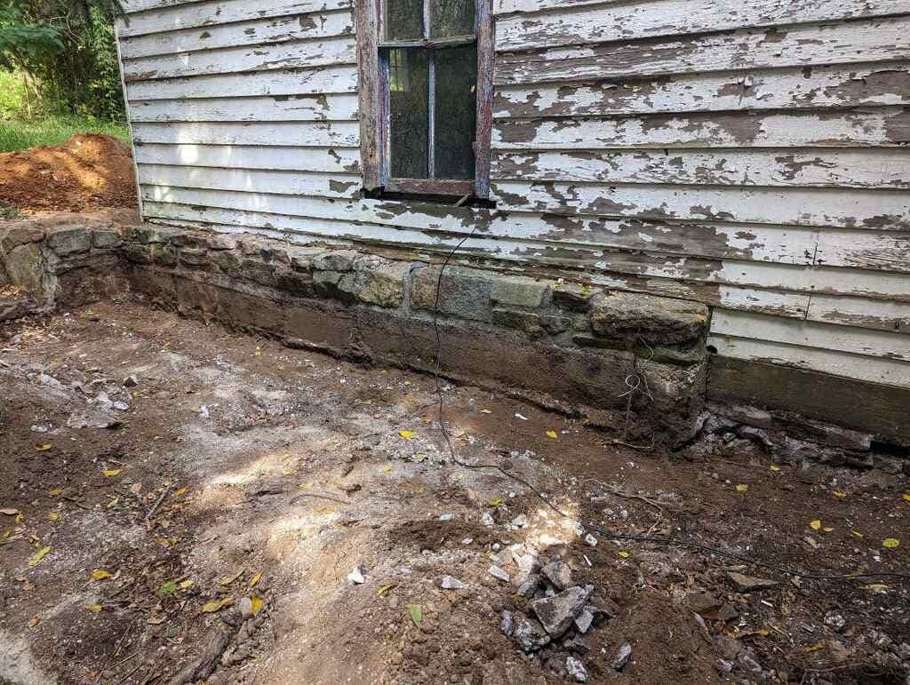 Outdoor works as part of the historic preservation project for the Connie's House restoration.