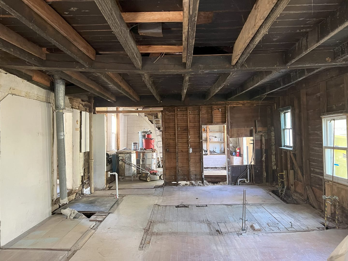 Opening up walls during exploratory demolition
