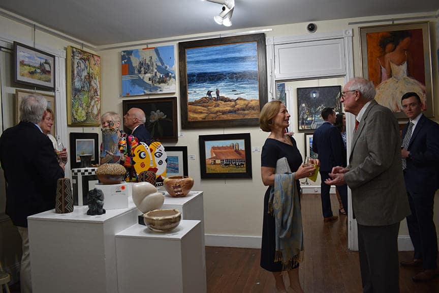Visitors in the Gallery at the opening event of the Yellow Springs Art Show and sale.
