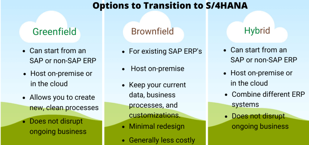options for transition to S/4HANA
