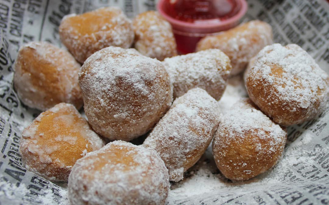 Powdered Sugar Donut Balls